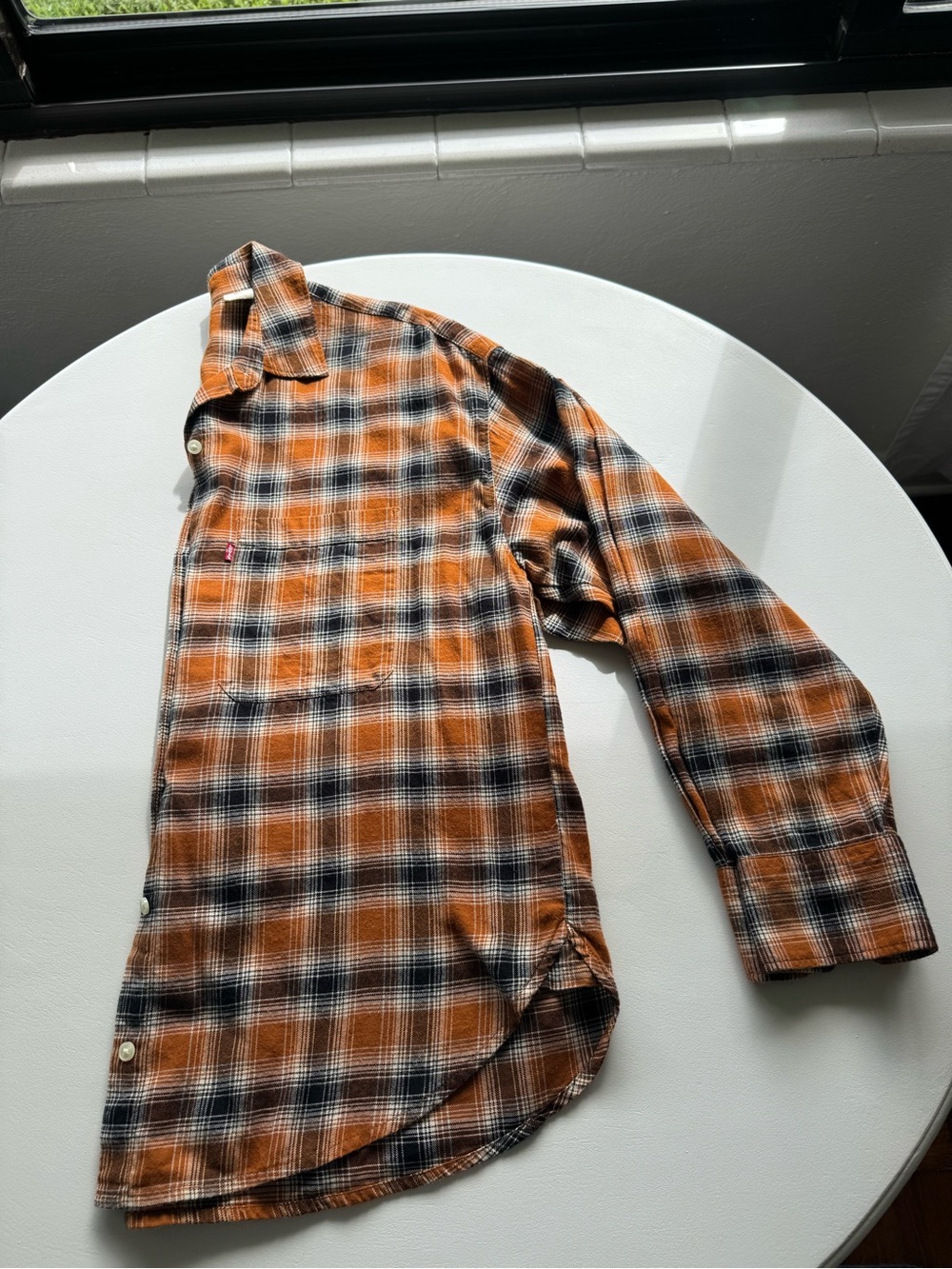Levi's Rustic Orange and Black Plaid Button-Down Shirt - Picture 4 of 5